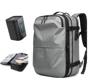 Airback Vacuum Compression Backpack with Vacuum Pump 60L Expandable Travel Backpack for Men Women Airline Approved Business Bag