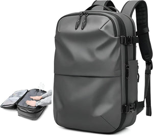 Airback Vacuum Compression Backpack with Vacuum Pump 60L Expandable Travel Backpack for Men Women Airline Approved Business Bag