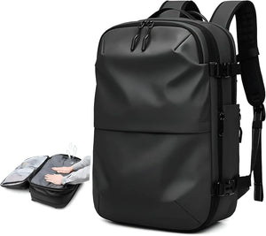 Airback Vacuum Compression Backpack with Vacuum Pump 60L Expandable Travel Backpack for Men Women Airline Approved Business Bag