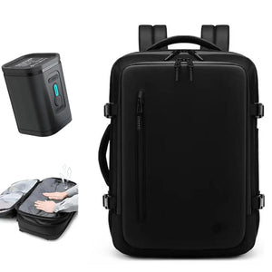 Airback Vacuum Compression Backpack with Vacuum Pump 60L Expandable Travel Backpack for Men Women Airline Approved Business Bag