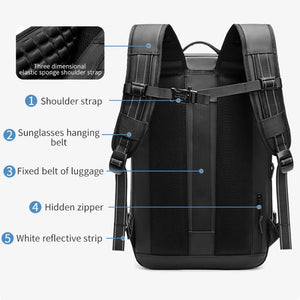Airback Vacuum Compression Backpack with Vacuum Pump 60L Expandable Travel Backpack for Men Women Airline Approved Business Bag