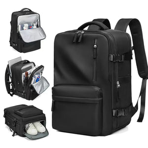 Airback Vacuum Compression Backpack with Vacuum Pump 60L Expandable Travel Backpack for Men Women Airline Approved Business Bag
