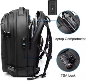 Airback Vacuum Compression Backpack with Vacuum Pump 60L Expandable Travel Backpack for Men Women Airline Approved Business Bag