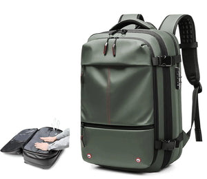 Airback Vacuum Compression Backpack with Vacuum Pump 60L Expandable Travel Backpack for Men Women Airline Approved Business Bag