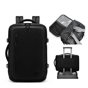 Airback Vacuum Compression Backpack with Vacuum Pump 60L Expandable Travel Backpack for Men Women Airline Approved Business Bag