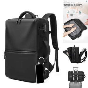 Airback Vacuum Compression Backpack with Vacuum Pump 60L Expandable Travel Backpack for Men Women Airline Approved Business Bag