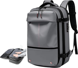 Airback Vacuum Compression Backpack with Vacuum Pump 60L Expandable Travel Backpack for Men Women Airline Approved Business Bag
