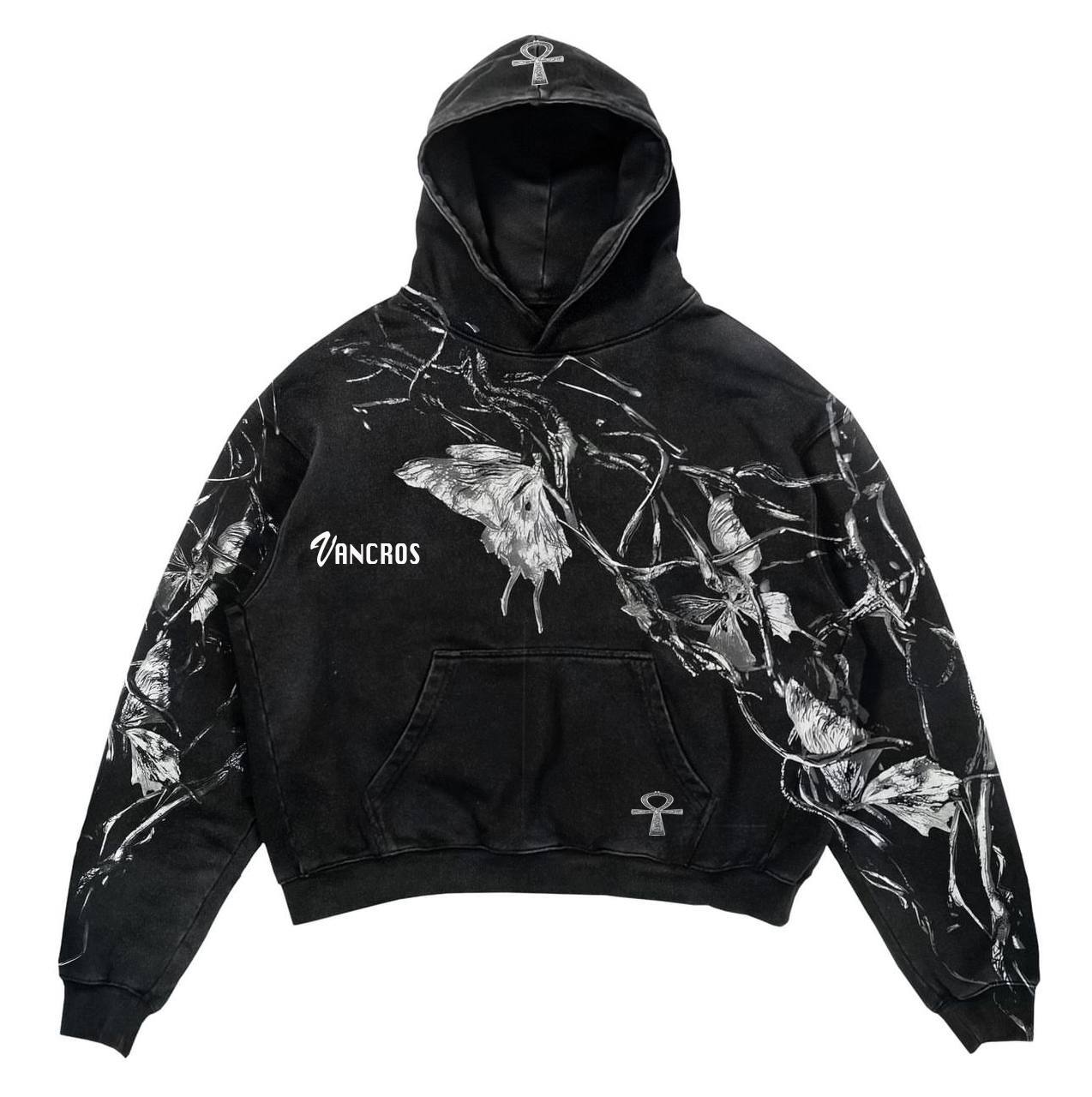 Vancros Black Rose Hoodie